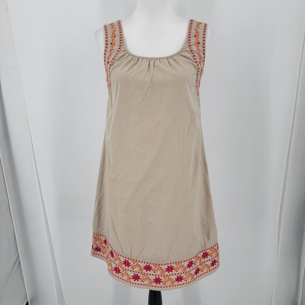 Calypso St Barth For Target Dress Womens Small Tan Embroidered Sleeveless